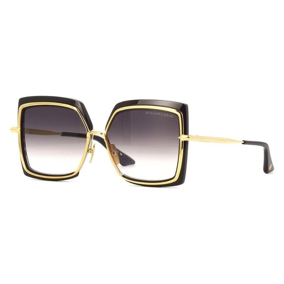 New DITA Narcissus Black Square DTS503 01 Sunglasses Women - Picture 1 of 9